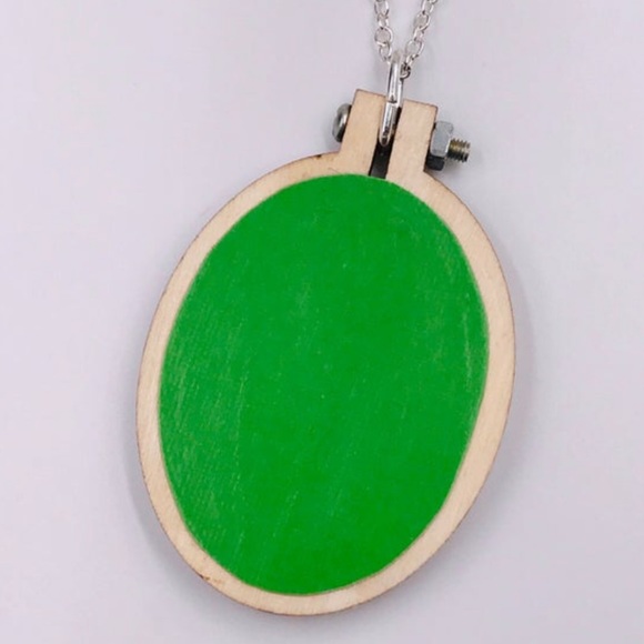 🏷SOLD🏷 Hand Sewn Embroidery Pendant Necklace - Picture 5 of 5